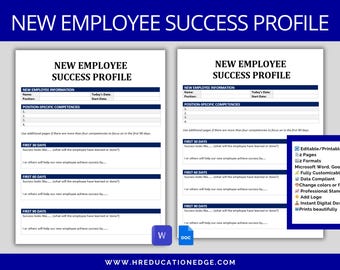 New Hire Onboarding Template: 30-60-90 Day Plan (Digital Download)