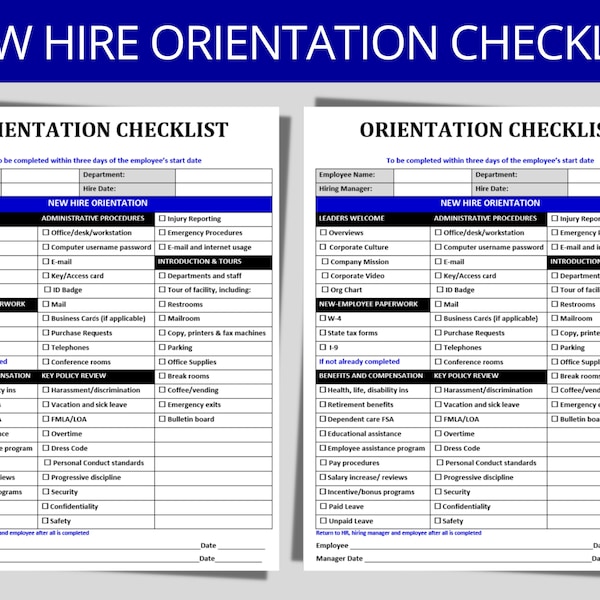 Checklist New Hire - Etsy