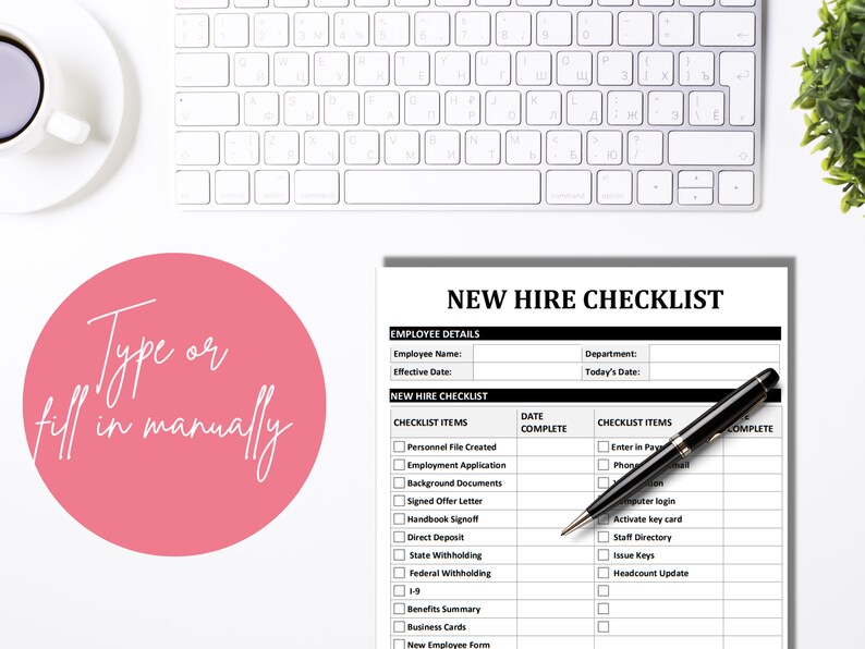 New Hire Checklist Employee Onboarding Checklist HR New Hire Form