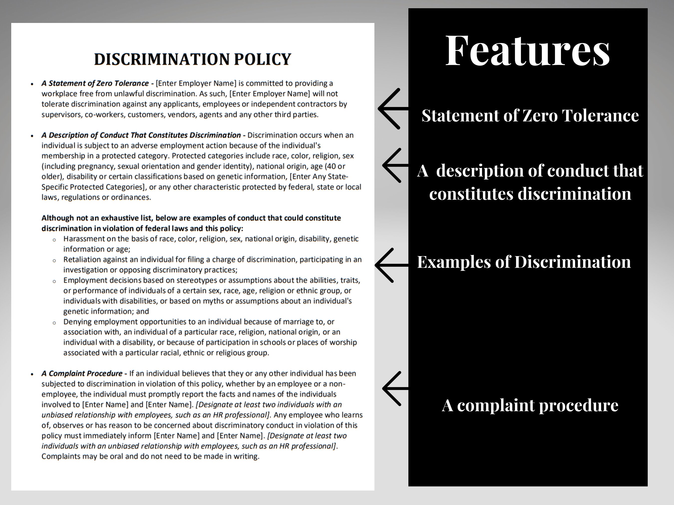Discrimination Policy Template Editable Word Form Human Etsy