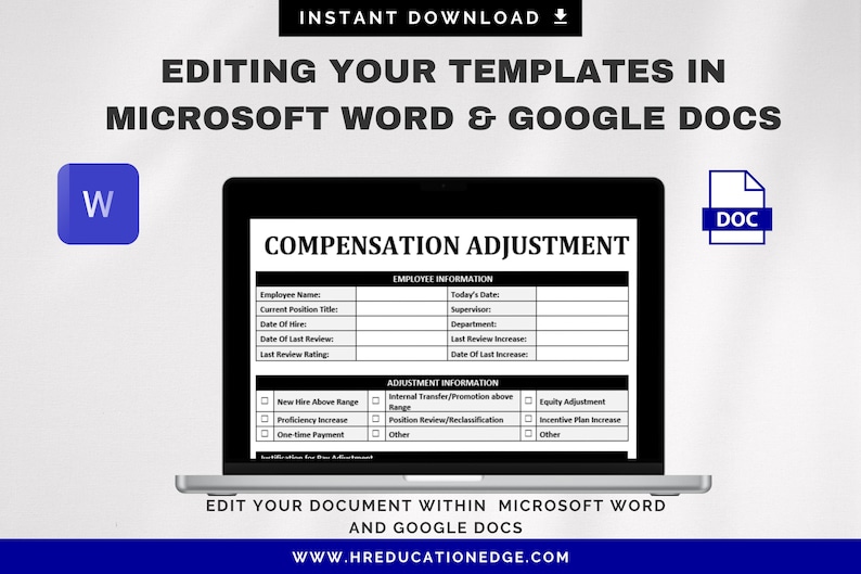 Compensation Adjustment Form: Salary Change Request (digital Download ...