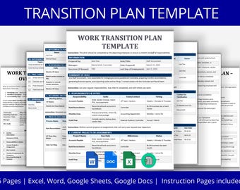 Employee Transition Plan Template: HR Offboarding Forms (Word, Excel, Google Docs, Sheets) Digital Download
