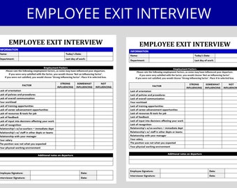 Formulaire d'entretien de départ de l'employé : modèle RH de départ