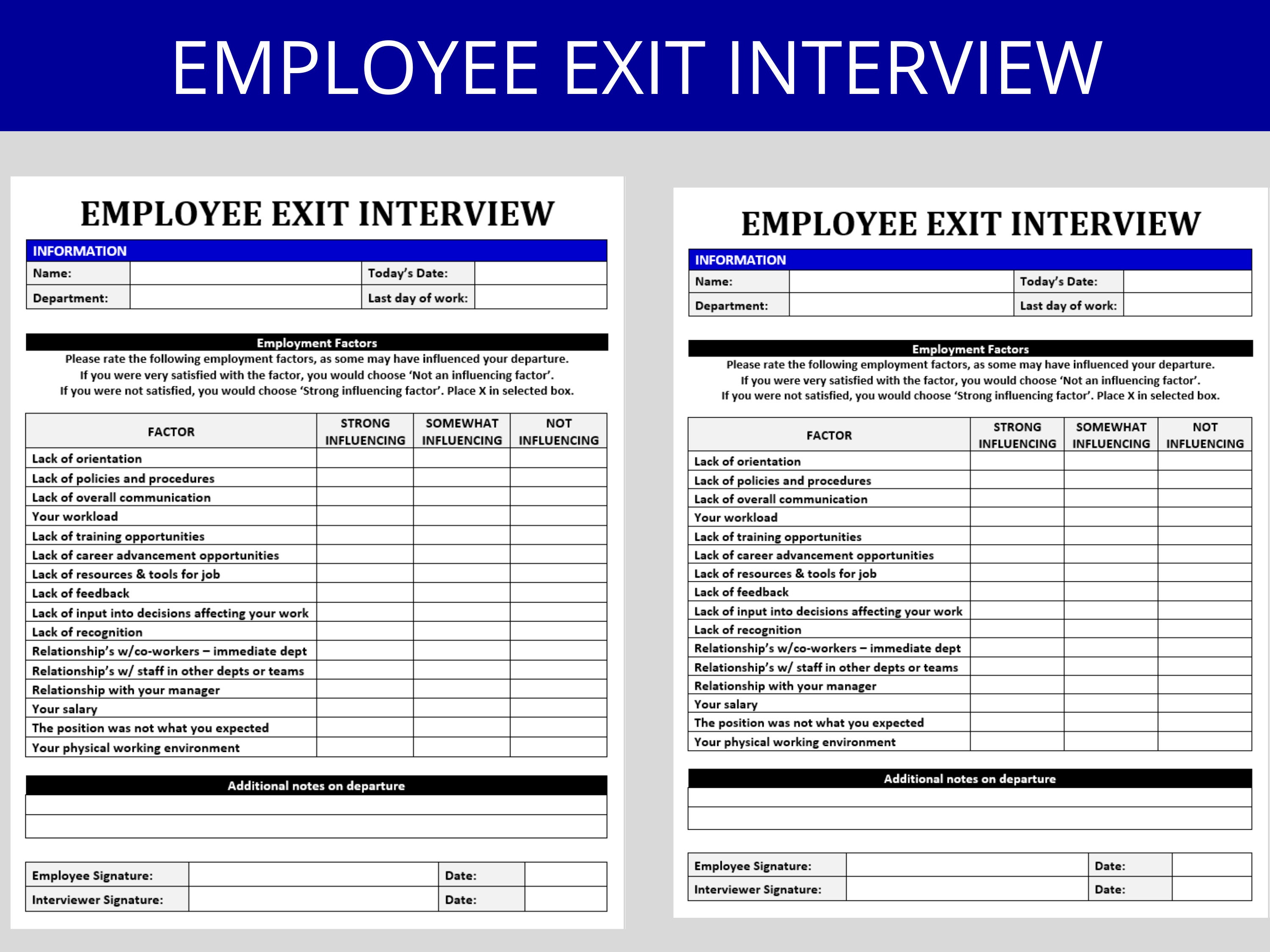 Employee Exit Interview Form: HR Off-boarding Template -  Australia