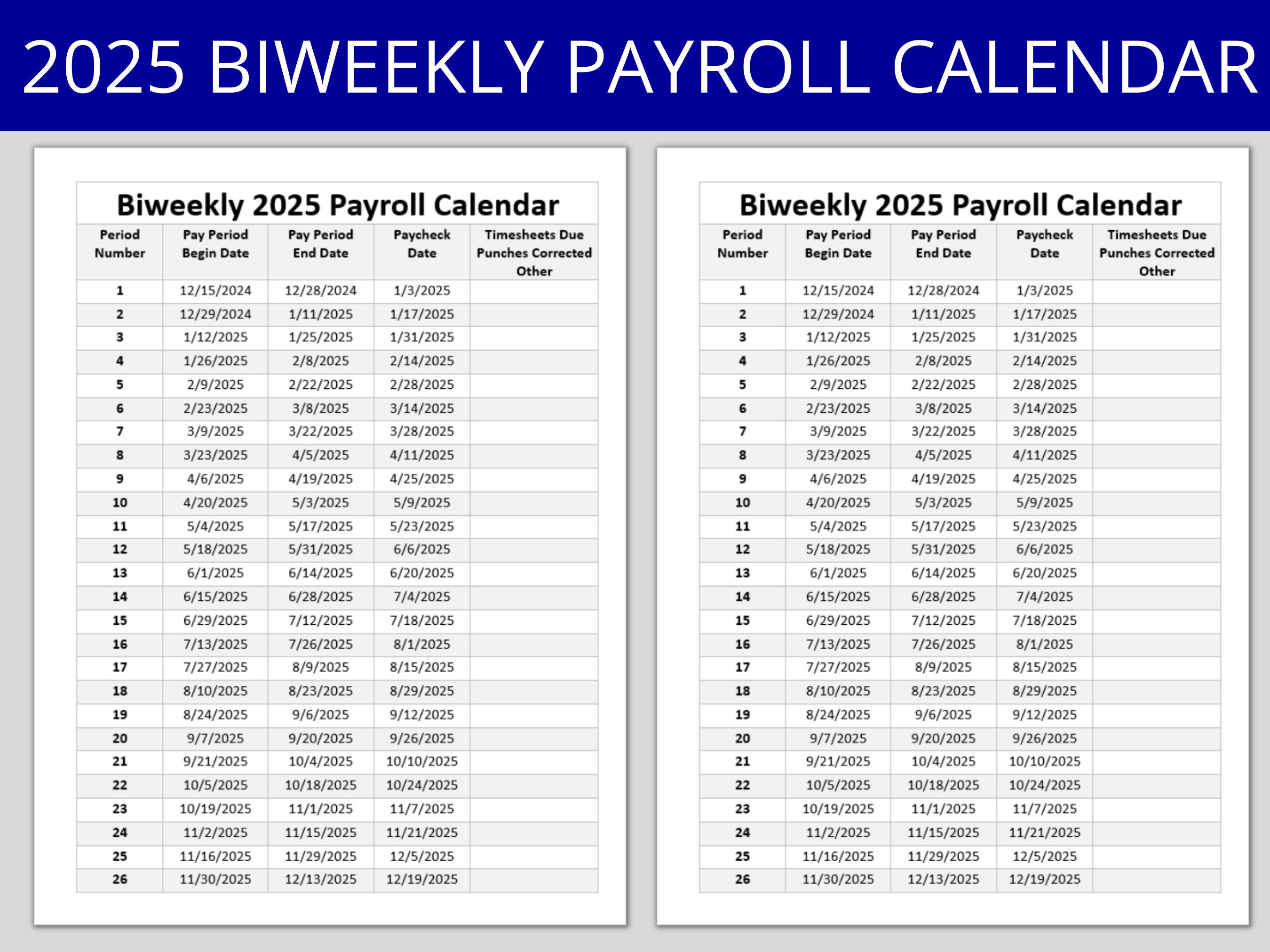 Payroll Calendar 2025 Biweekly Finest Magnificent Edna D Coleman
