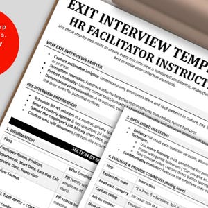 Exit Interview Questions Template: Employee Offboarding, Employee Termination Form | Google Docs & Word | Human Resources image 4
