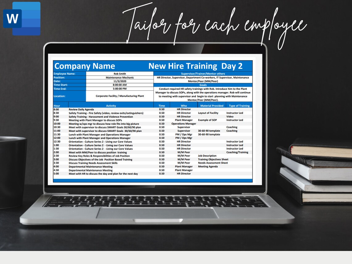 New Hire Employee Daily Training Agenda Template Editable Etsy new-hire-employee-daily-training-agenda-template-editable-etsy