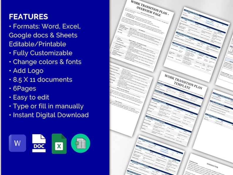 Transitional Work Assignment Form Employee Transition Plan Template: HR Offboarding Forms (word, Excel ...