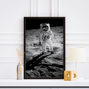 Apollo 11  - NASA Photography - Astronaut Buzz Aldrin walking on the lunar surface - WALL ART (Digital Download)