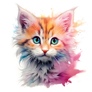 25 cliparts chats et chatons de haute qualité : cool, mignon et astucieux ! (Téléchargement numérique) - parfait pour les créations de cartes et de papier, lot de cliparts, Cricut
