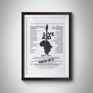 Vintage LIVE AID Konzertplakat (1985) Digitaler Download | Druckbar