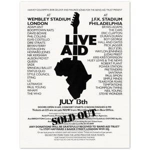 Vintage LIVE AID Concert Poster (1985)