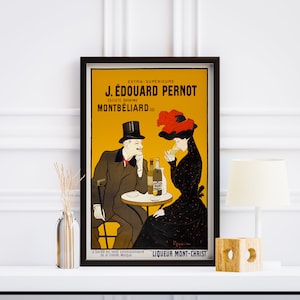 Man and woman at a cafe (1900) print in high resolution by Leonetto Cappiello. Art Print. Printable Art. Vintage Ad (Digial Download)