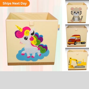 Washable Collapsible, Unicorn Toy Box Storage Organizer for Kids Nursery – Foldable Toy Chest Bins for Girls 13 inch