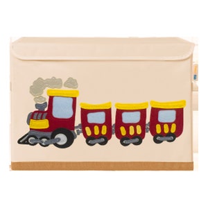 Foldable Kids Large Toy Storage Bin – Train Design Storage 20x14