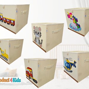 Kids Collapsible Toy Storage Bin: Washable Unique Designs (Bundle of 4)