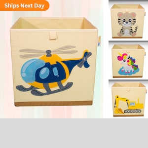 Helicopter Toy Box: Washable Collapsible Storage Bin, 13 inch