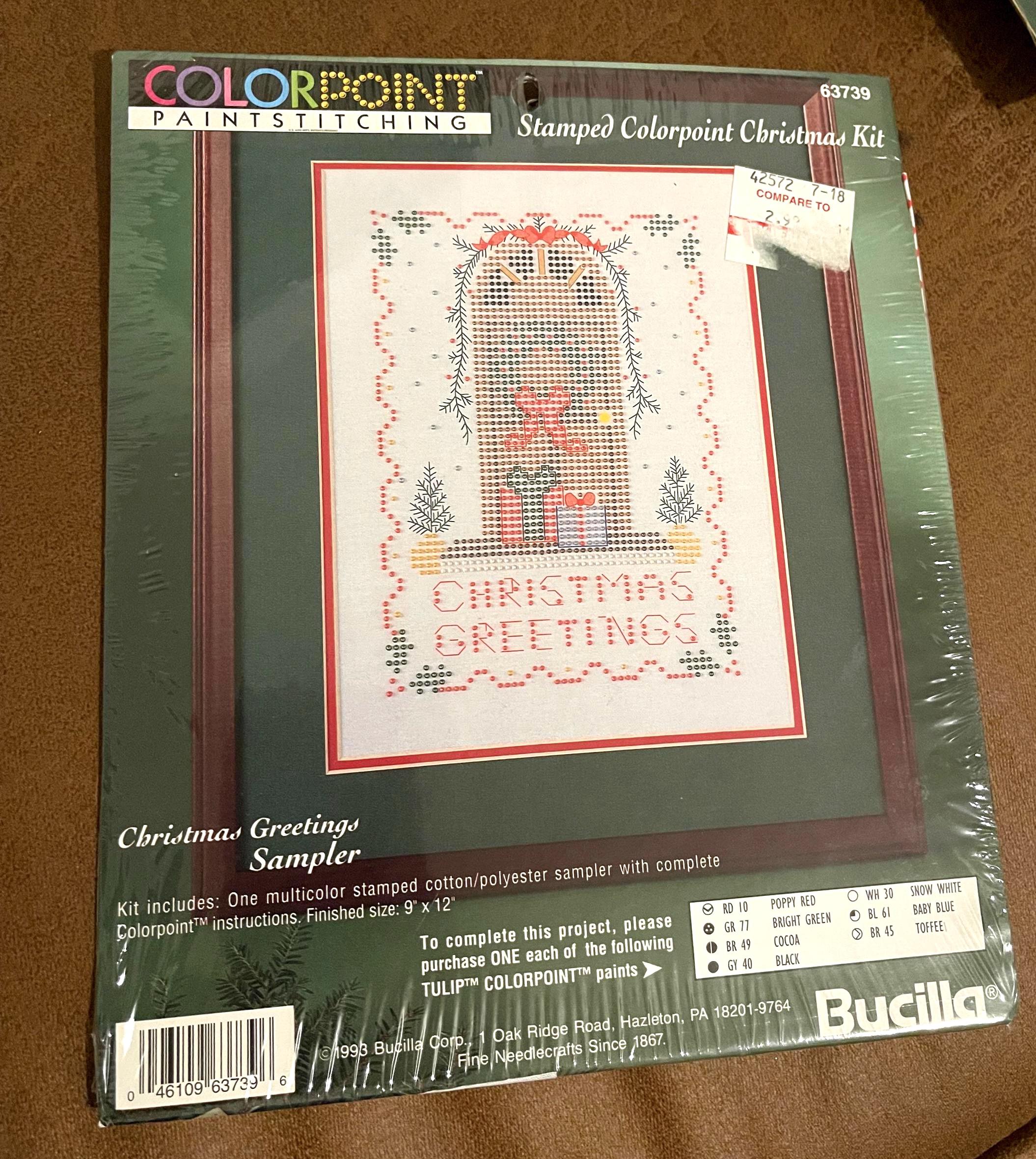 Bucilla Colorpoint Paint & Stitching Cross Stitch Christmas Picture ...