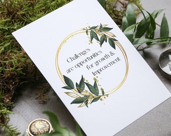 Set of 4 Challenge Theme Affirmation Digital Prints -Affirmations Manifesting Empowerment Office Wall Decor I Am Affirmations Spiritual