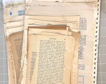 66 Vintage Antique Book Pages Variety for Junk Journal Making Ephemera Collage Crafting Mixed Media