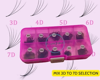 Mixed-Length 7D 6D 5D 4D 3D - 1000 fans (9mm-15mm) (8mm-13mm)