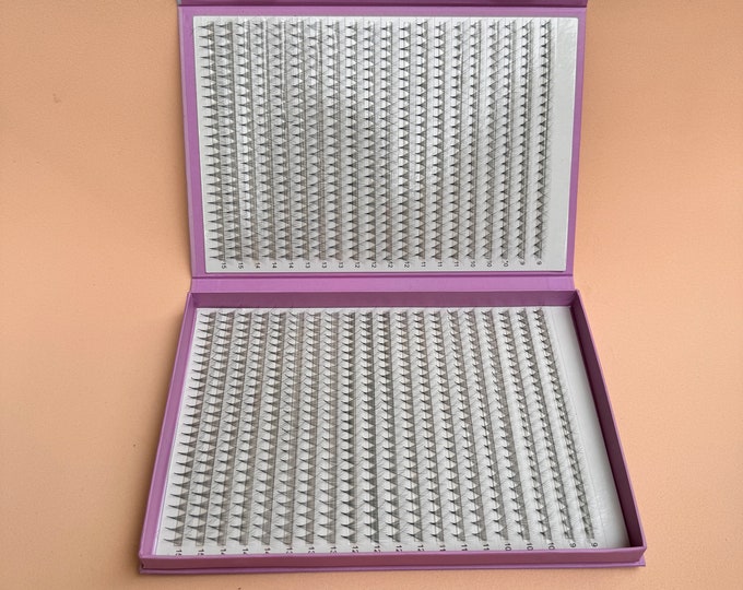 XXL 10D, 0.05 Mix tray, 10d premade fans eyelash extensions, mix lengths, ~1000 fans each box