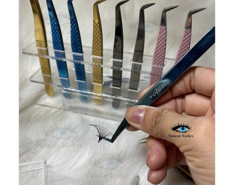 Volume Eyelash Extensions Tweezers 90*, Nano Fiber Tip Eyelash Extensions Tweezers, lash tweezers for lash tech