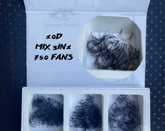 MIX 3 IN 1 | 10D | 0.05 | 750 eyelash premade fans