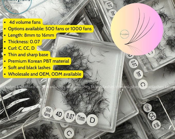 4D premade fans lash extensions 500 fans 1000 fans mix length available