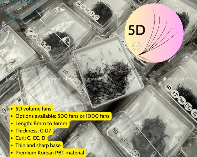 5D Premade Fans Eyelash Extensions Premade Lash Fans Mixed Length Promade Loose Fans Thin Base Premade Volume Lash Extensions 500 fans