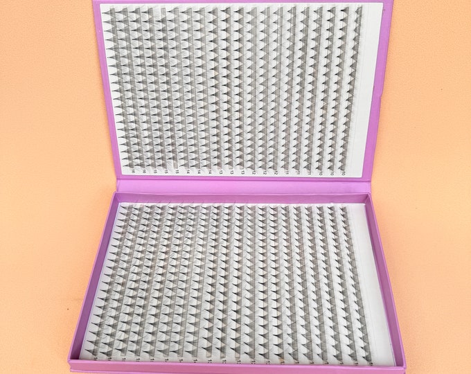 XXL 14D, 0.03 Mix tray, 14d premade fans eyelash extensions, mix lengths, ~750 fans each box
