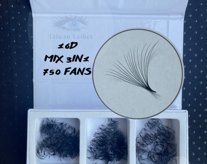 MIX 3 IN 1 | 16D | 0.03 | 750 eyelash premade fans