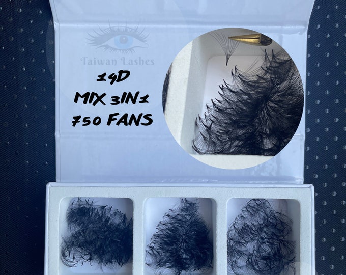 MIX 3 IN 1 | 14D | 0.03 | 750 eyelash premade fans