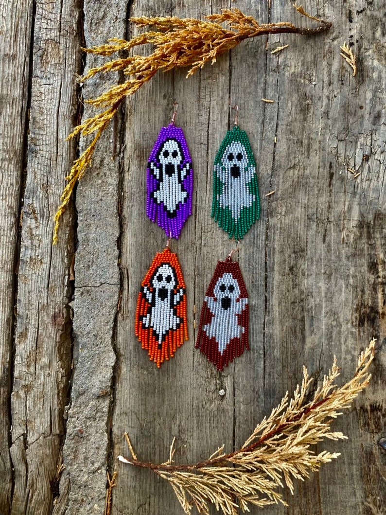 Violet Halloween earrings, Halloween ghost, Halloween gift, ghost earring, gothic earring, halloween jewelry, gothic jewelry image 9