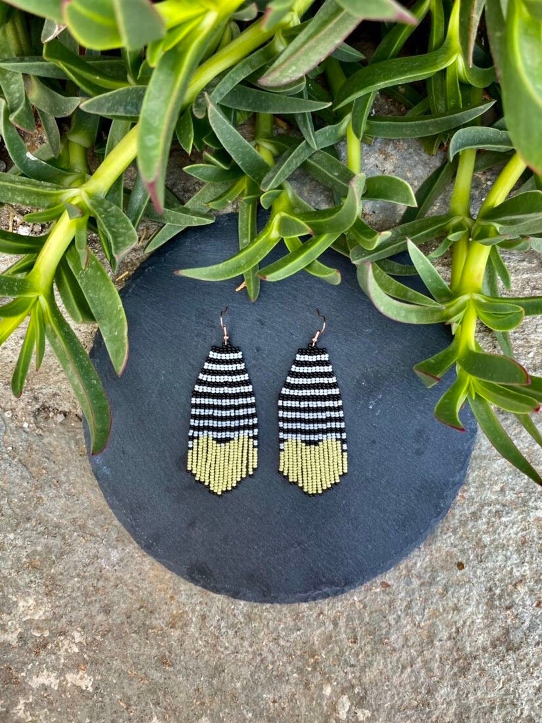 Love Beaded Fringe Earrings, Seed Bead Earrings Dangle Boho Earrings ...