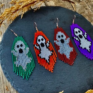 Violet Halloween earrings, Halloween ghost, Halloween gift, ghost earring, gothic earring, halloween jewelry, gothic jewelry image 6