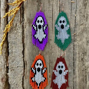 Violet Halloween earrings, Halloween ghost, Halloween gift, ghost earring, gothic earring, halloween jewelry, gothic jewelry image 4