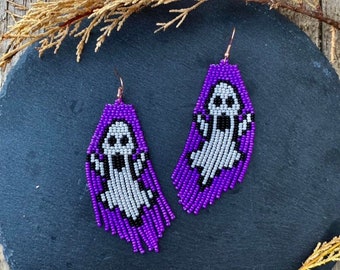 Violet Halloween earrings, Halloween ghost, Halloween gift, ghost earring, gothic earring, halloween jewelry, gothic jewelry