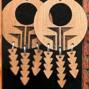 Native Frog Foot Design with Sturgeon Back Dangles - Yurok Made