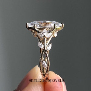 Vintage 2.05 CT Marquise Cut Moissanite Engagement Ring Vintage Moissanite Diamond Ring Solitaire Marquise Wedding Ring Marquise ring