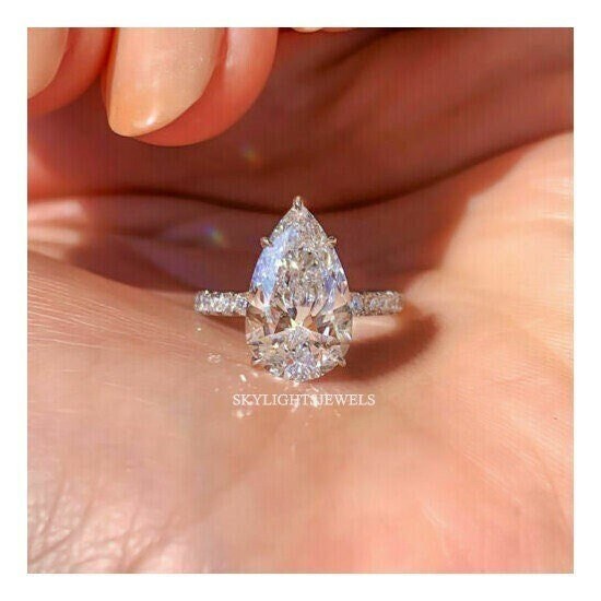 Pear Engagement Ring Diamond Etsy Singapore