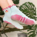 Embroidered Pilates Grip Socks - Mushroom Cottagecore, Frilled Non-Slip Socks for Lagree, Pilates, Yoga