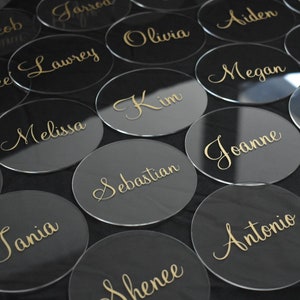 Personalised Acrylic Coasters | Wedding Place Cards | Bonbonniere | Party Favour | Wedding Gift