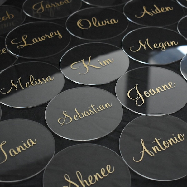 Personalised Acrylic Coasters | Wedding Place Cards | Bonbonniere | Party Favour | Wedding Gift