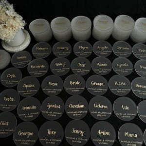 Personalised Acrylic Coasters | Wedding Place Cards | Bonbonniere | Party Favour | Wedding Gift