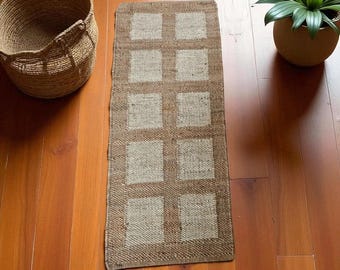 Handmade Hemp Jute Rug, Natural Woven Hallway Runner