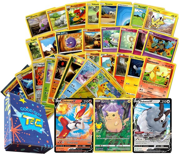 Pokemon Cards 50 Card Assorted Lot with Guaranteed V Pokemon