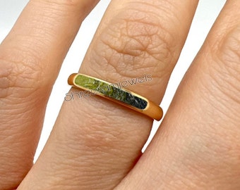 Handmade Moldavite Silver Ring: Authentic Meteorite Jewelry