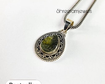 Zertifizierte Moldavite der Klasse A aus Chlum, Tschechische Republik | 925 Sterling Silber, 18k Gelb / Rose Gold vergoldet | Hochwertiger Schmuck