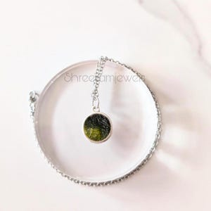 Collar con colgante de moldavita en oro de 14 quilates: joyería de plata esterlina de alta vibración